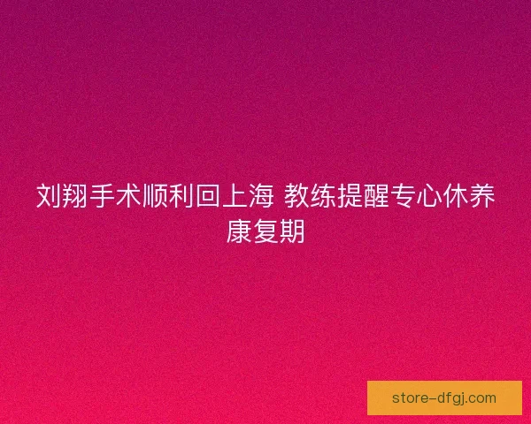 刘翔手术顺利回上海 教练提醒专心休养康复期